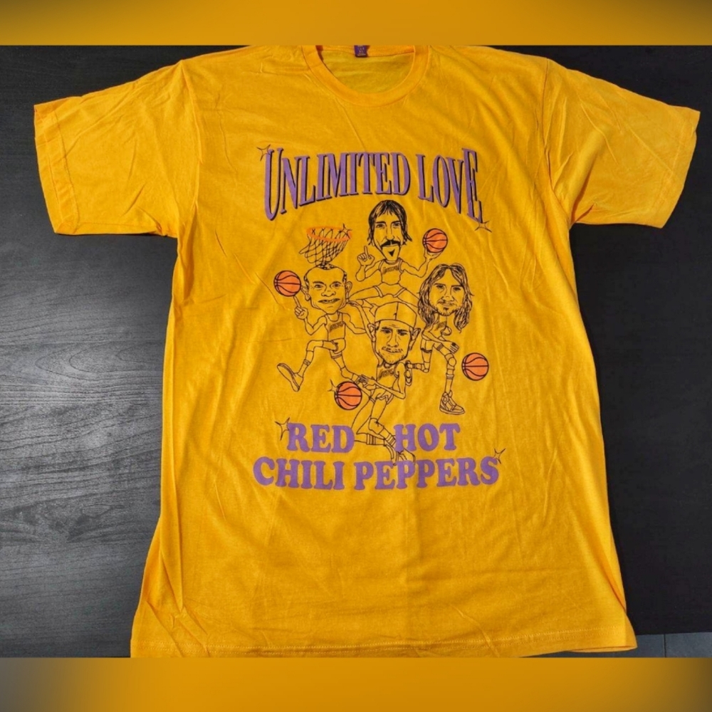 RARE Red Hot Chili Peppers Unlimited Love t shirt LA LAKERS New w/o tags
